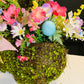 Whimsical Spring Easter Bunny Floral Centerpiece Basket
