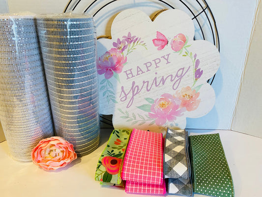 The Happy Spring Summer Floral Everyday Welcome DIY Wreath Kit