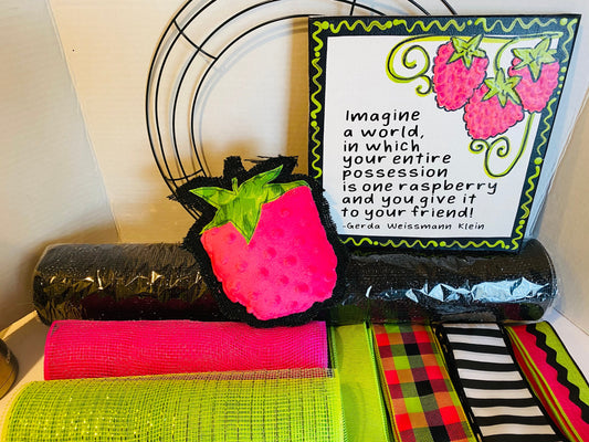 Sweet Raspberry Everyday Welcome Wreath Kit DIY