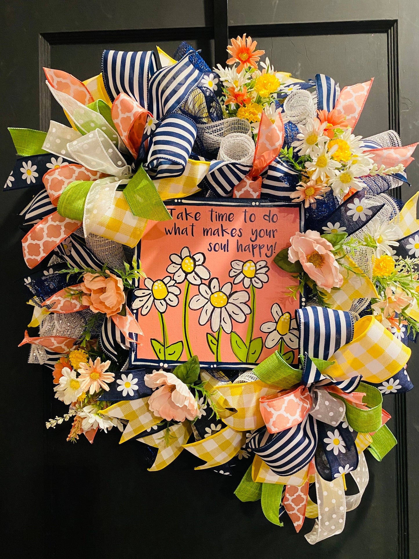 Daisy Wreath, Welcome Everyday Spring Summer Wreath