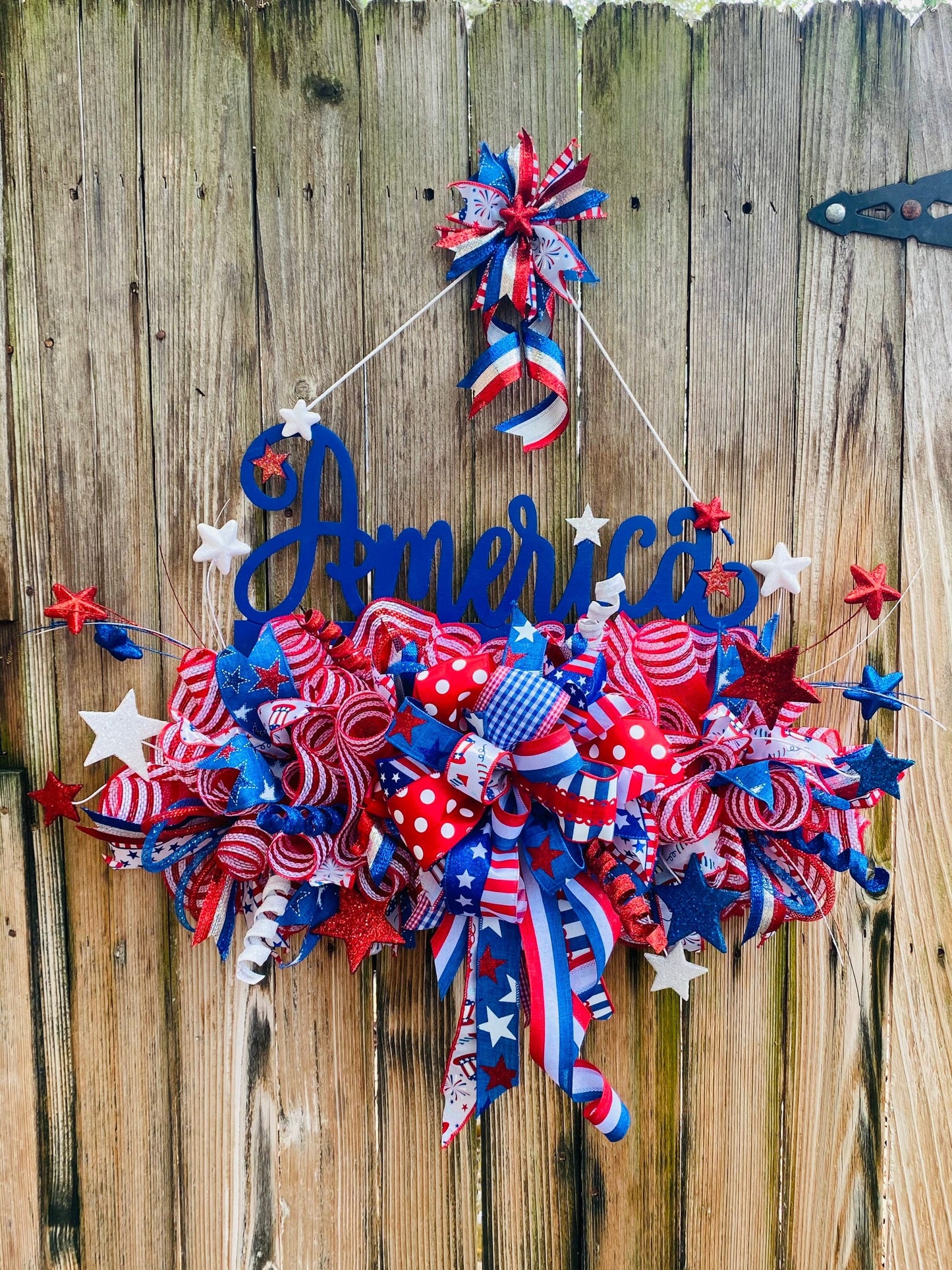 Memorial Day & 4th of July America Door Hanger Wreath, Military Wreath