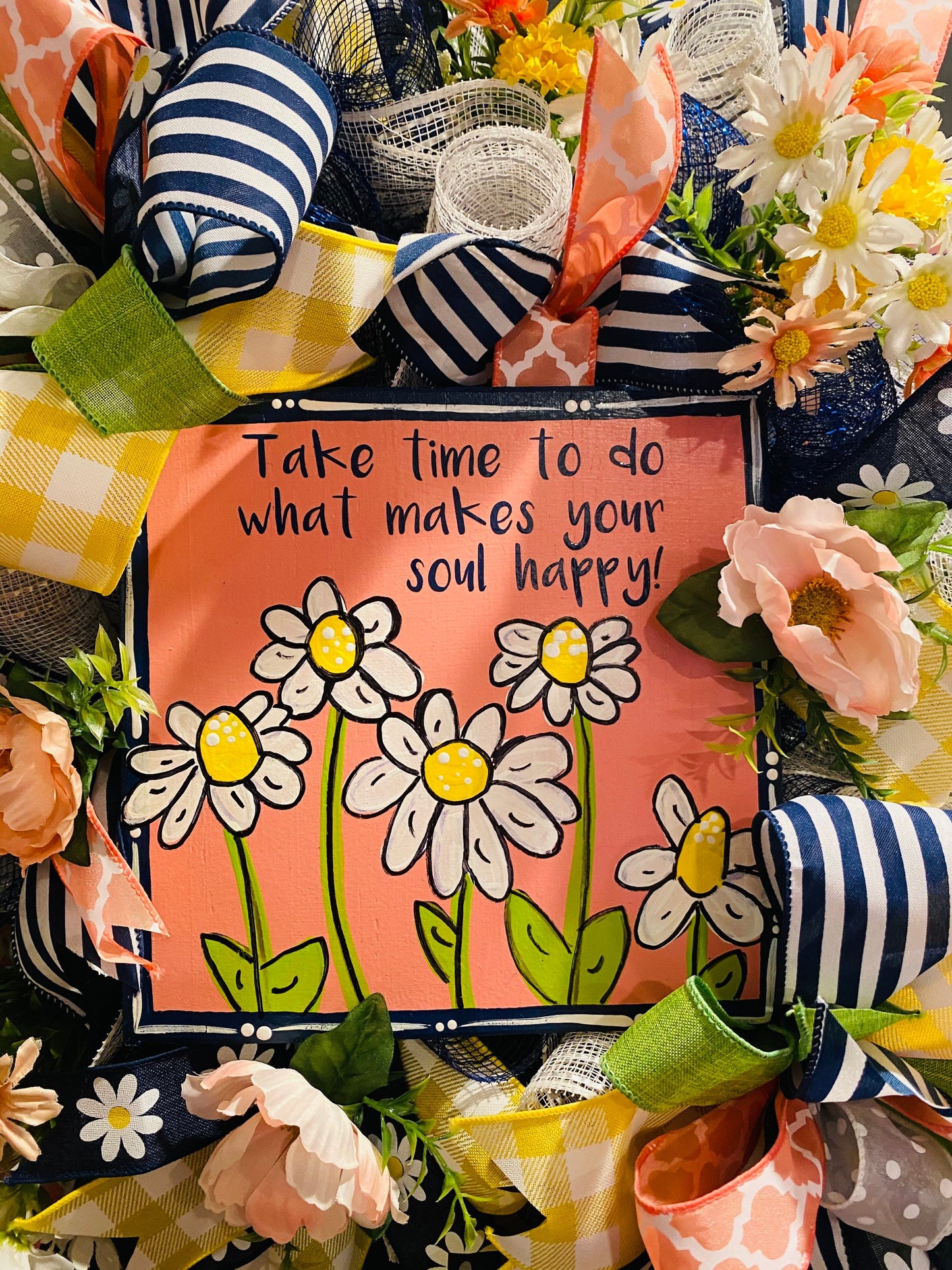 Daisy Wreath, Welcome Everyday Spring Summer Wreath