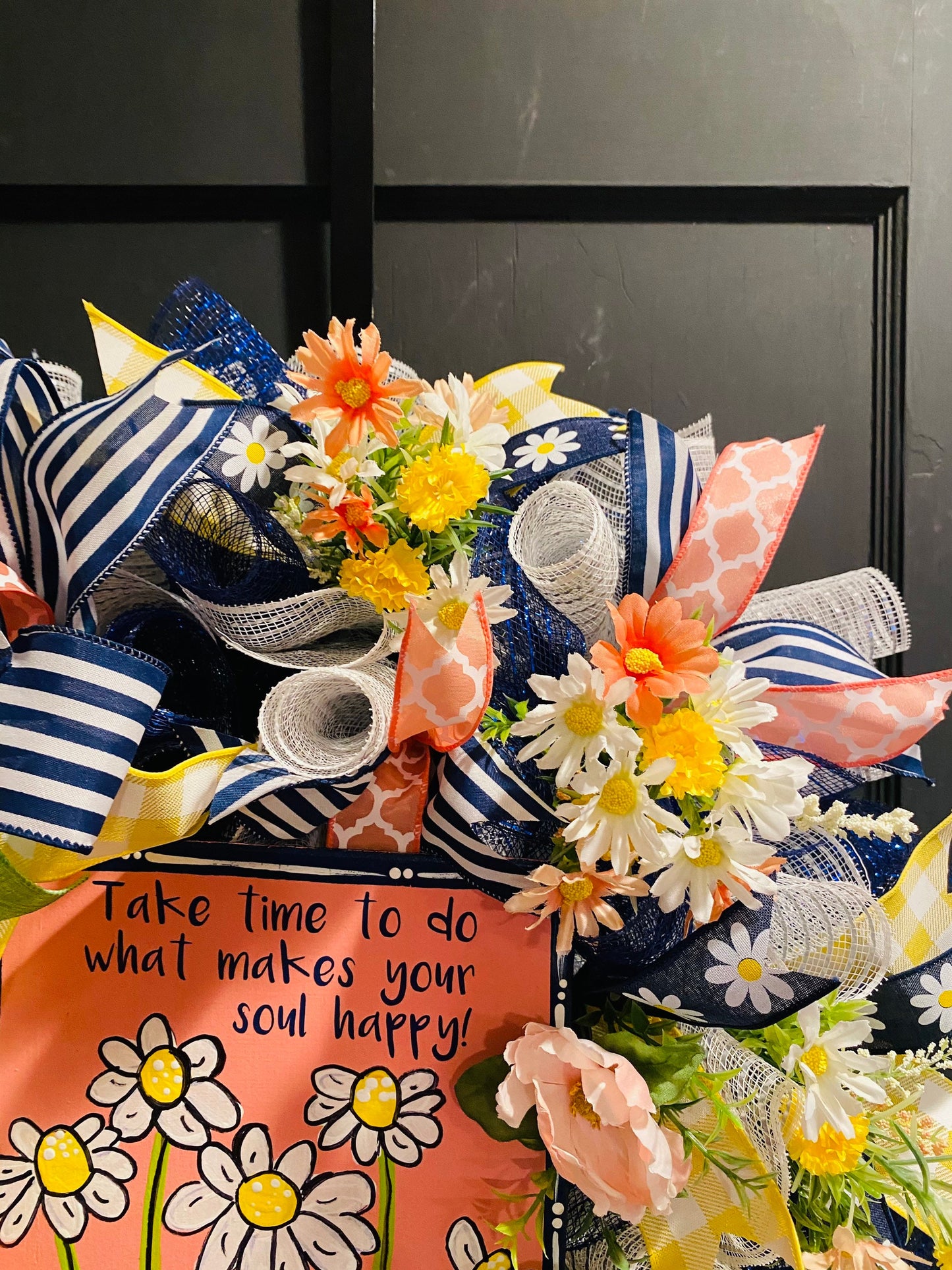 Daisy Wreath, Welcome Everyday Spring Summer Wreath