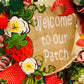 Strawberry Wreath, Summer Wreath, Welcome to our Patch Wreath, Strawberry Decorations, Everyday Wreath, Summer Door Decor, Front Door Decor