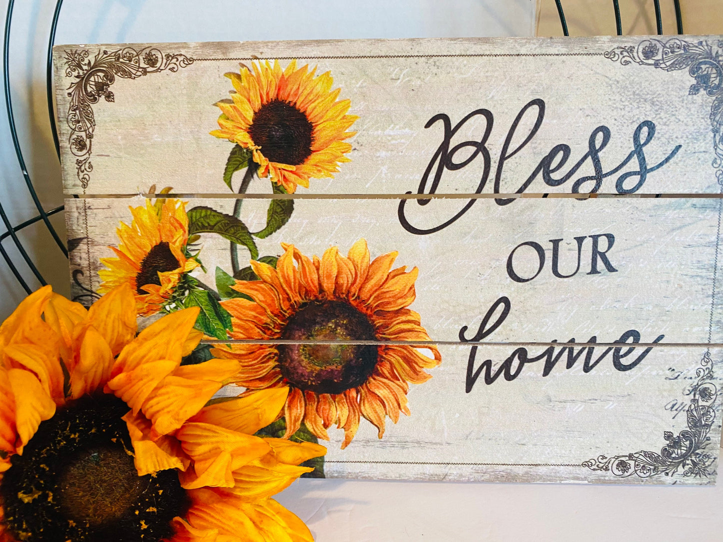 Bless Our Home Sunflower DIY Wreath Kit, Fall Everyday Welcome DIY Wreath Kit