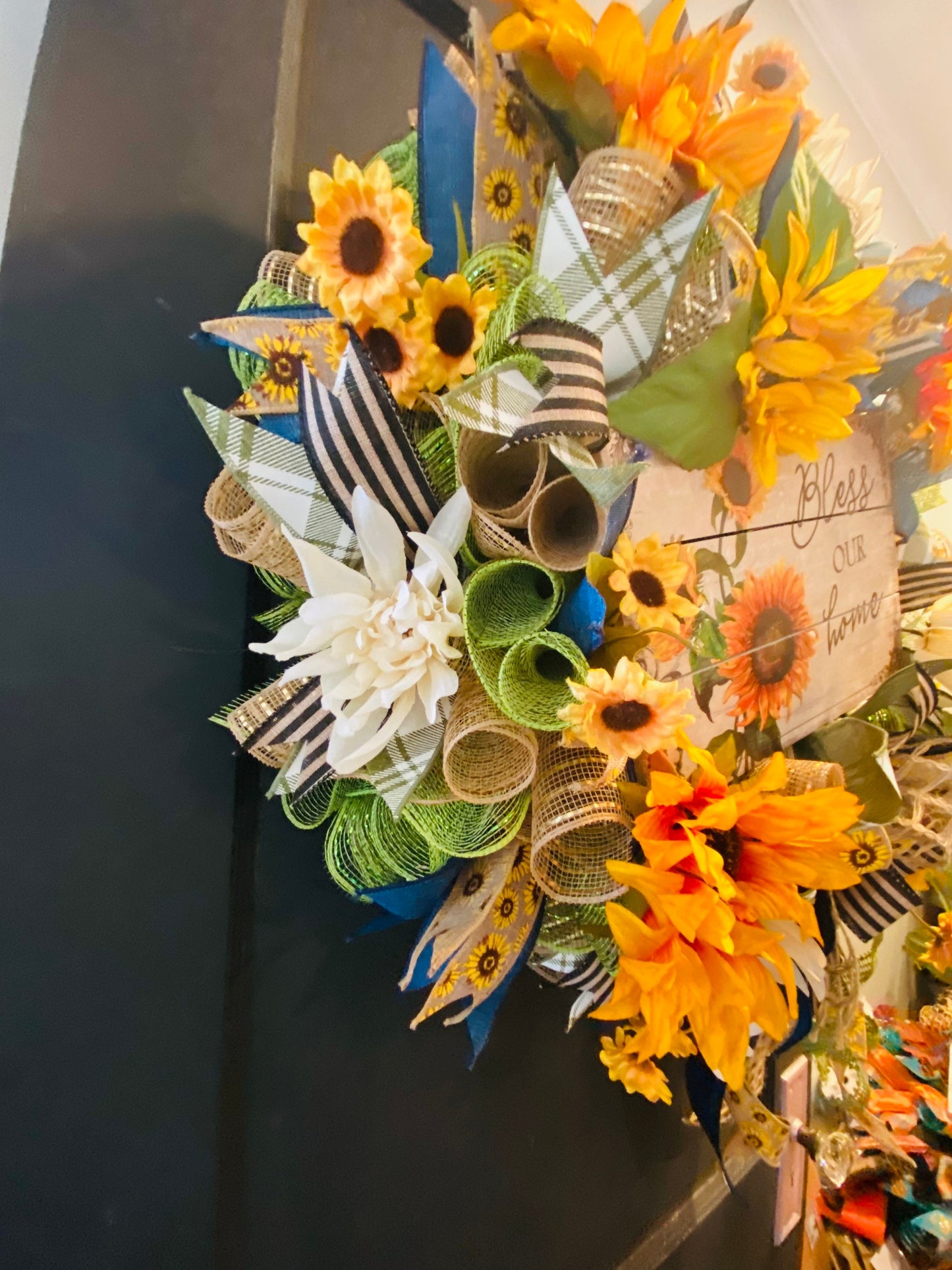 Bless Our Home Wreath, Facebook Live Wreath, Everyday Wreath, Sunflower Wreath, Fall Wreath, Wreath Kit, Welcome Wreath, Fall Wreath Kit