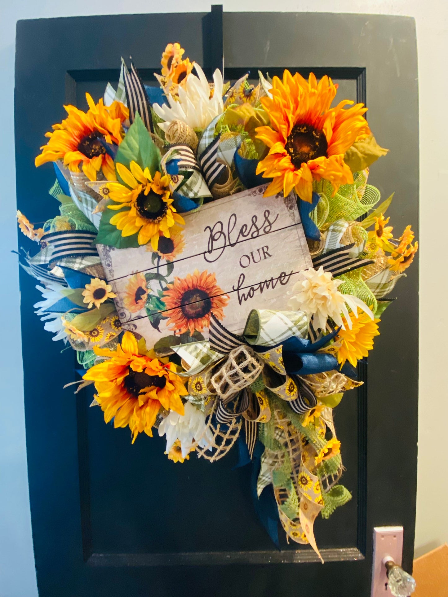 Bless Our Home Wreath, Facebook Live Wreath, Everyday Wreath, Sunflower Wreath, Fall Wreath, Wreath Kit, Welcome Wreath, Fall Wreath Kit