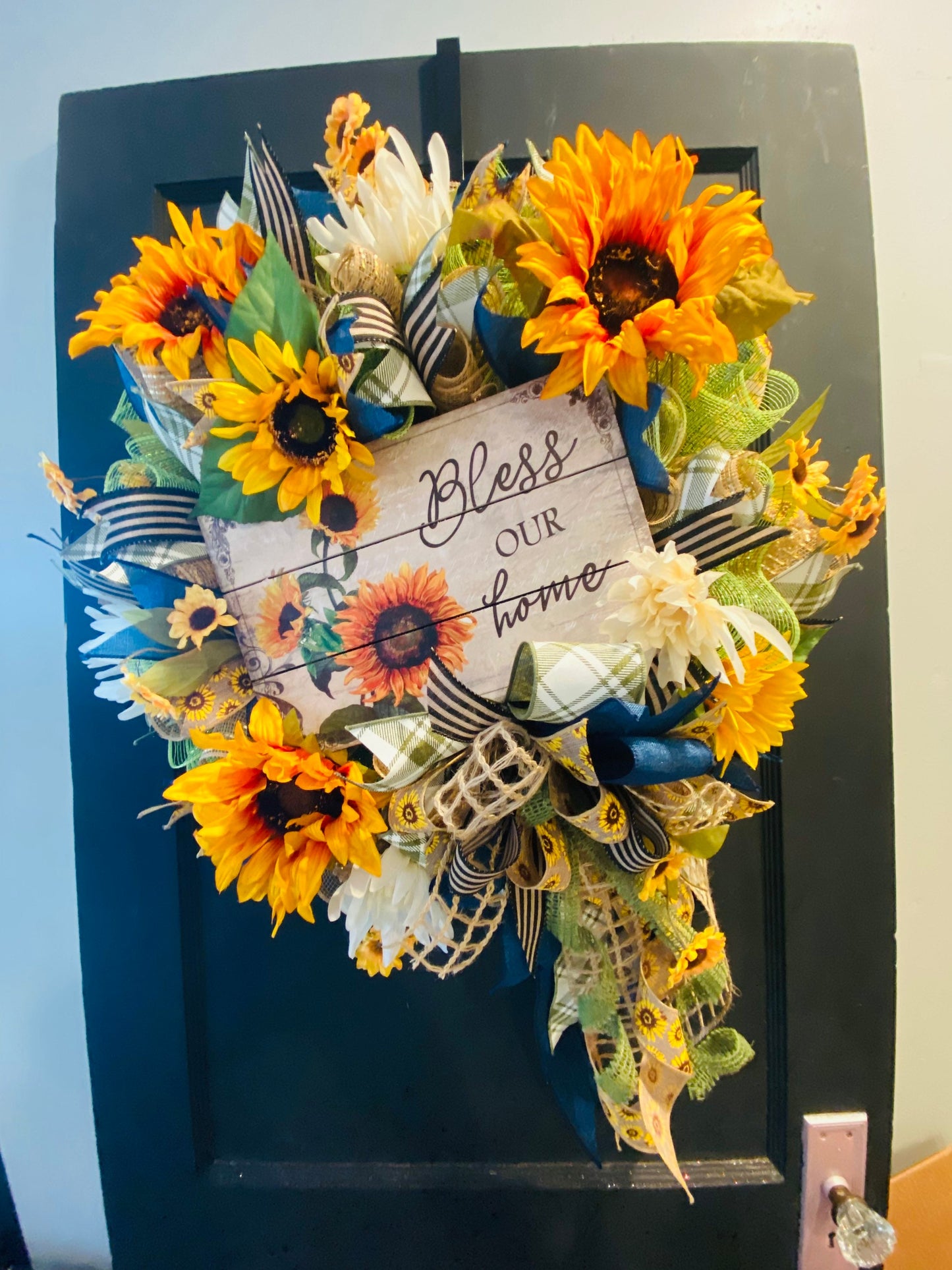 Bless Our Home Wreath, Facebook Live Wreath, Everyday Wreath, Sunflower Wreath, Fall Wreath, Wreath Kit, Welcome Wreath, Fall Wreath Kit