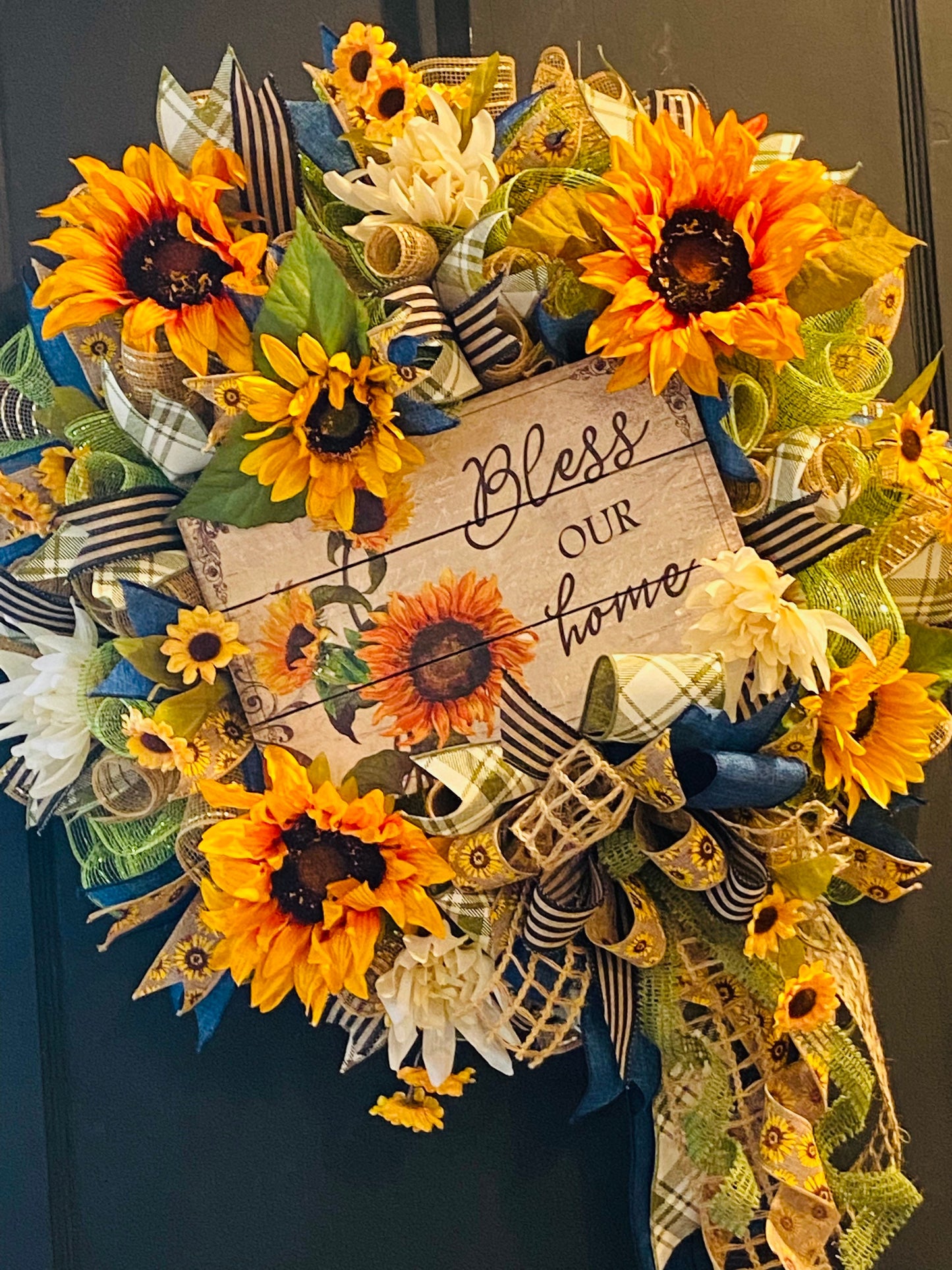 Bless Our Home Wreath, Facebook Live Wreath, Everyday Wreath, Sunflower Wreath, Fall Wreath, Wreath Kit, Welcome Wreath, Fall Wreath Kit