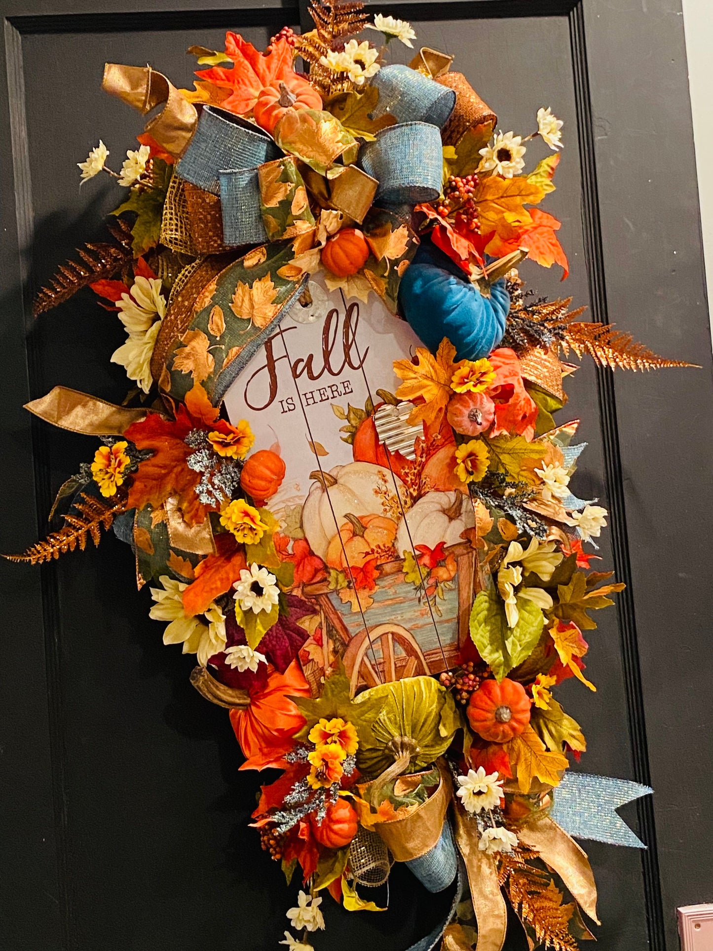 Fall is Here! Wreath, Facebook Live Wreath, Everyday Wreath, Sunflower Wreath, Fall Wreath, Welcome Wreath