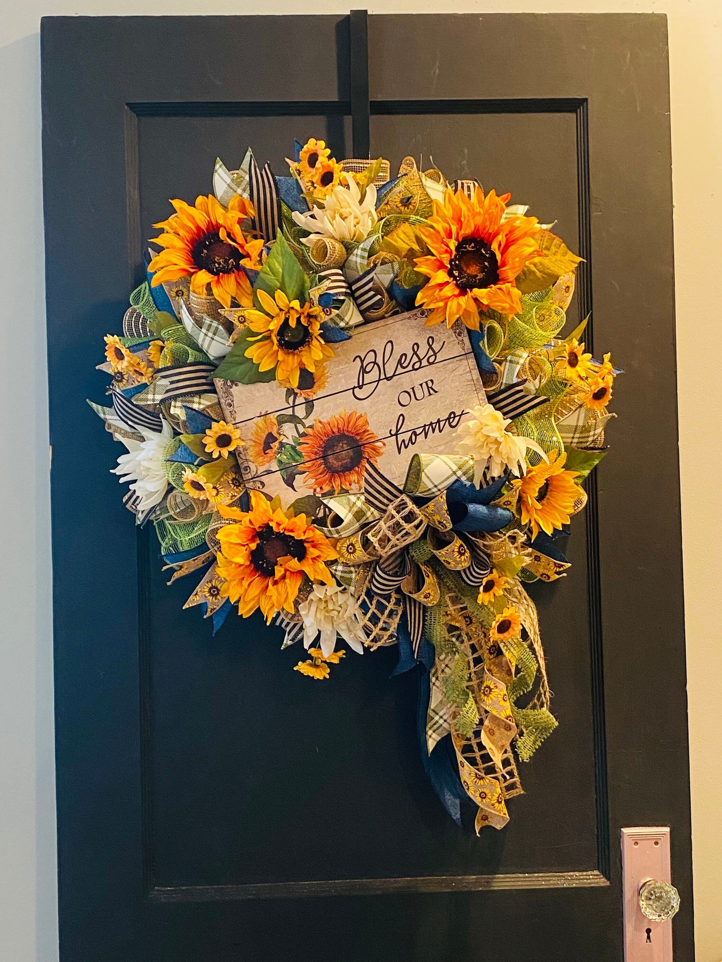 Bless Our Home Wreath, Facebook Live Wreath, Everyday Wreath, Sunflower Wreath, Fall Wreath, Wreath Kit, Welcome Wreath, Fall Wreath Kit