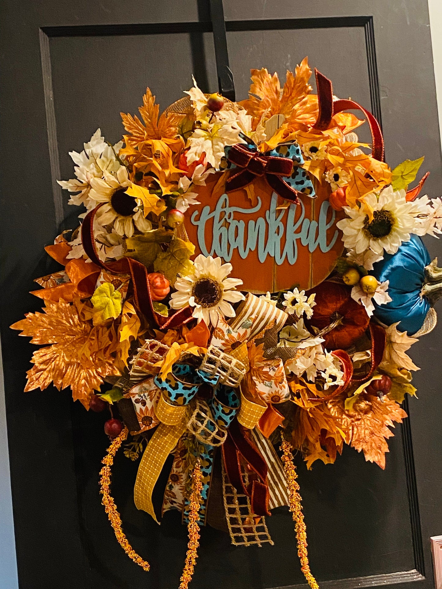 Fall Thankful Floral Grapevine Wreath, Facebook Live Wreath, Everyday Wreath, Fall Wreath, Welcome Wreath