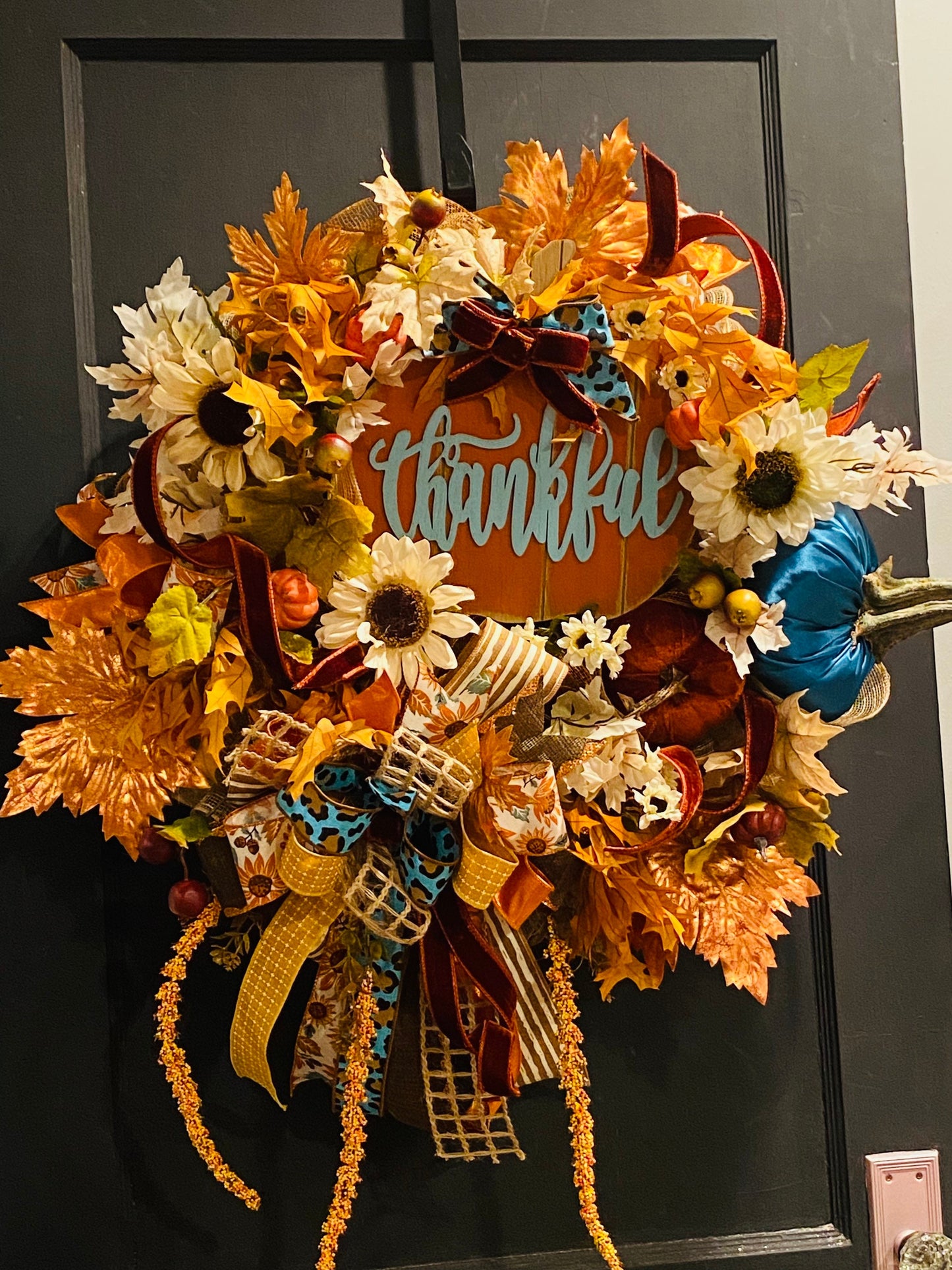 Fall Thankful Floral Grapevine Wreath, Facebook Live Wreath, Everyday Wreath, Fall Wreath, Welcome Wreath