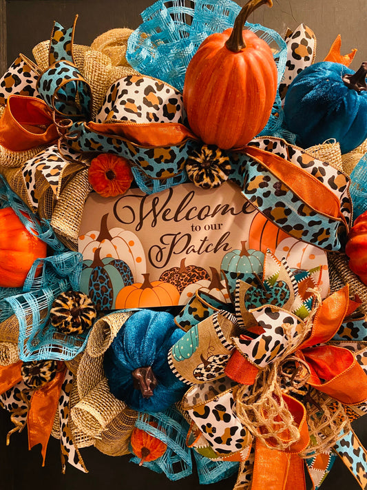 Welcome to Our Patch Fall Wreath, Facebook Live Wreath, Everyday Wreath, Fall Wreath, Welcome Wreath, Pumpkin Wreath