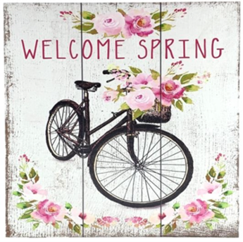 Welcome Spring Bike Sign